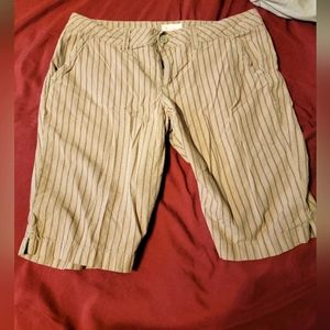 Pac sun Striped khaki shorts